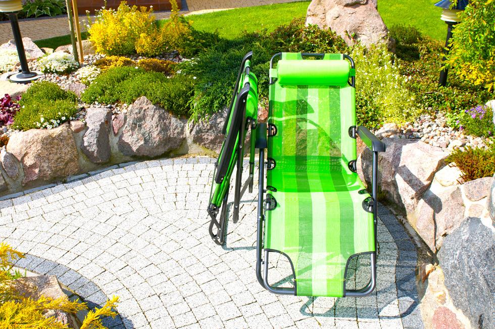 Leżak Rozkładany Relaksacyjno - Wypoczynkowy ECO ZIELONE PASY - Eco Zielone Pasy - obrazek 3