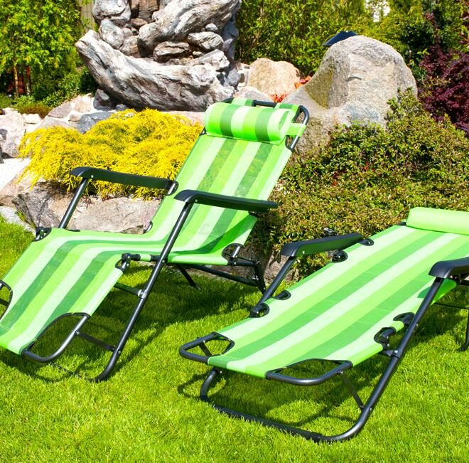 Leżak Rozkładany Relaksacyjno - Wypoczynkowy ECO ZIELONE PASY - Eco Zielone Pasy