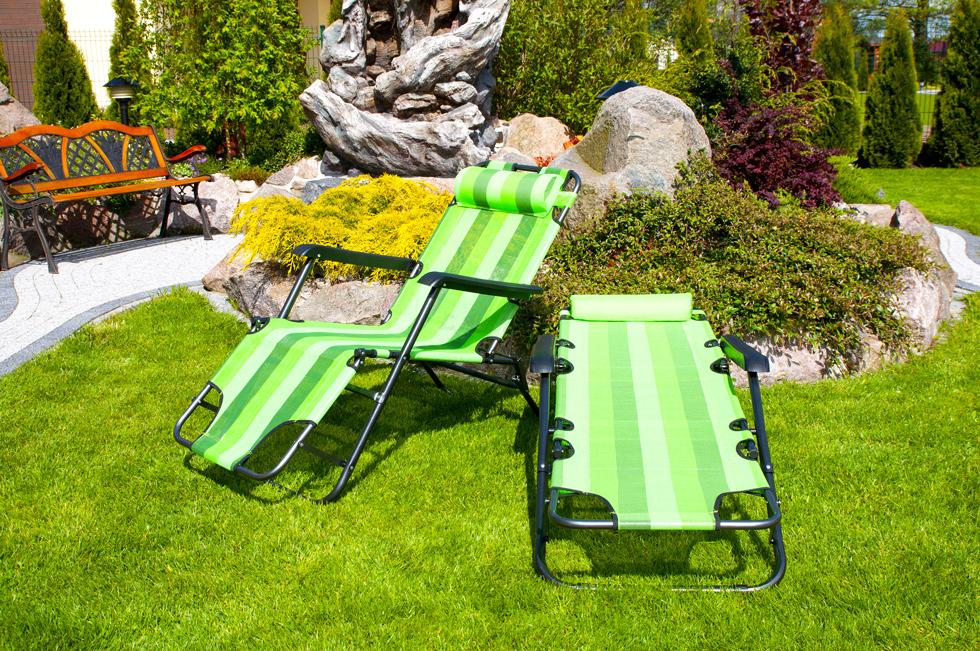 Leżak Rozkładany Relaksacyjno - Wypoczynkowy ECO ZIELONE PASY - Eco Zielone Pasy - obrazek 4