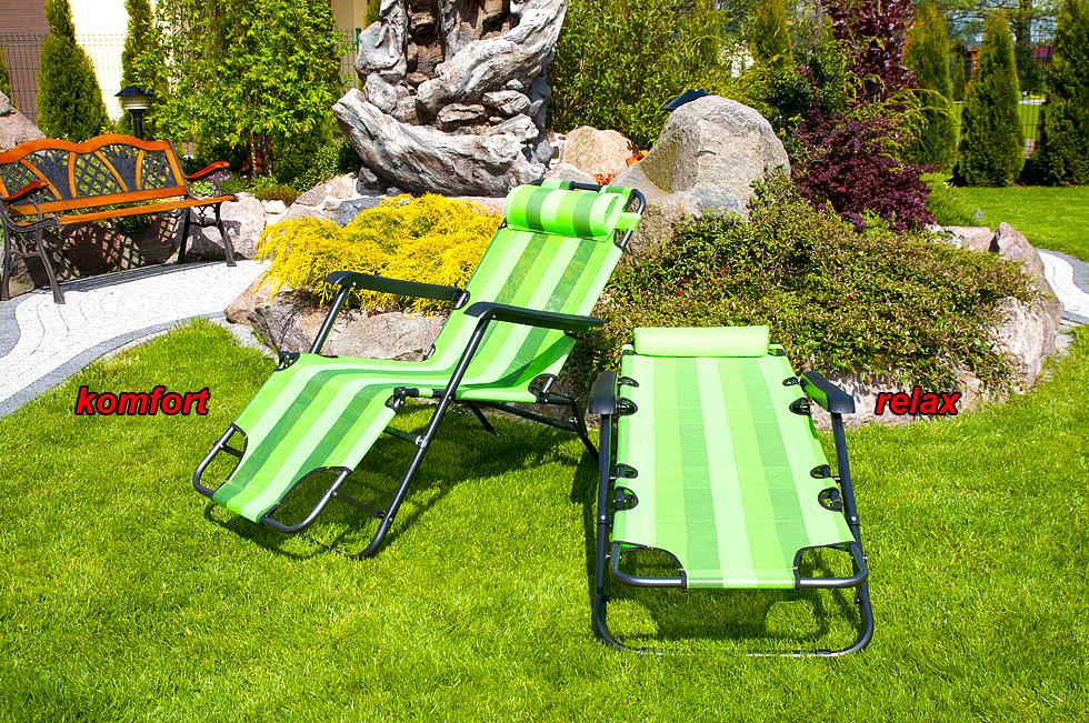 Leżak Rozkładany Relaksacyjno - Wypoczynkowy ECO ZIELONE PASY - Eco Zielone Pasy - obrazek 7