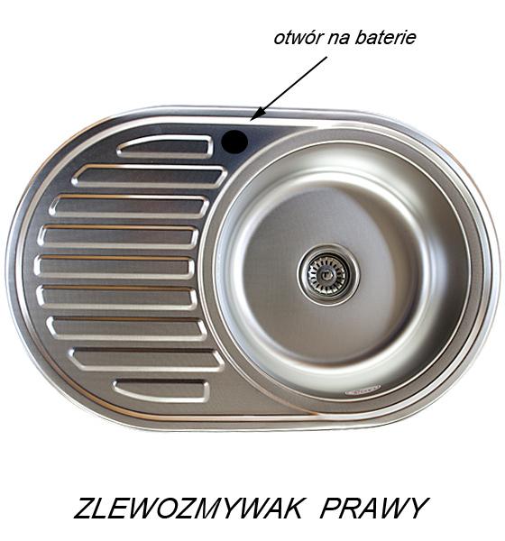 Zlewozmywak metalowy TREVI wpuszczany w blat struktura SATYNA - Zlew TREVI - obrazek 3