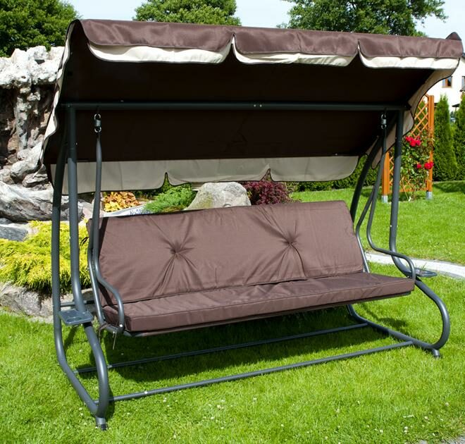 HUŚTAWKA OGRODOWA 4-osobowa GRACJA Brązowa - Huśtawka GRACJA Brązowa