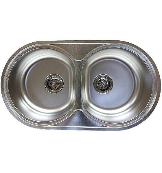 Zlewozmywak metalowy PRIMA wpuszczany w blat struktura SATYNA - Zlew PRIMA