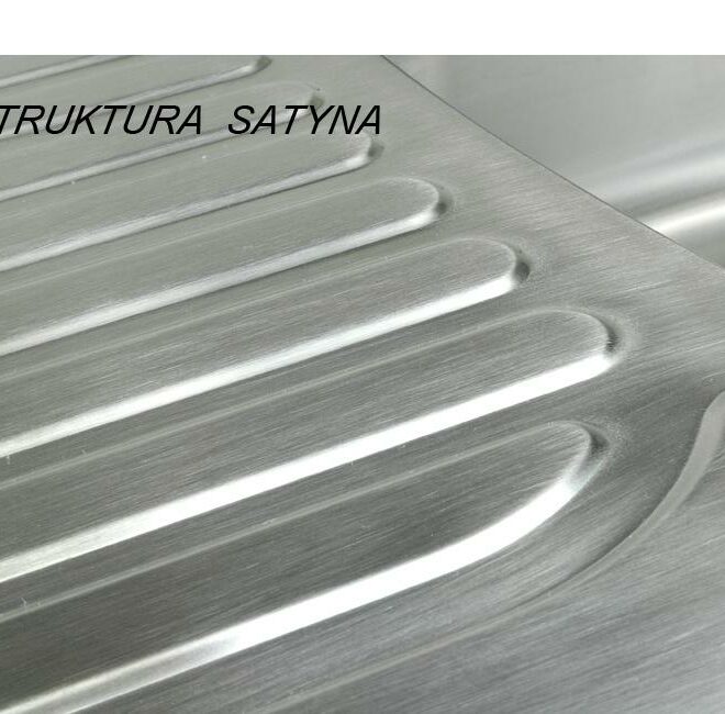 Alternative view of Zlewozmywak metalowy PREMIUM wpuszczany w blat struktura SATYNA  - Zlew PREMIUM