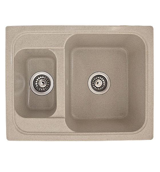 Zlewozmywak granitowy POSEJDON wpuszczany w blat kolor piaskowy - Zlew POSEJDON