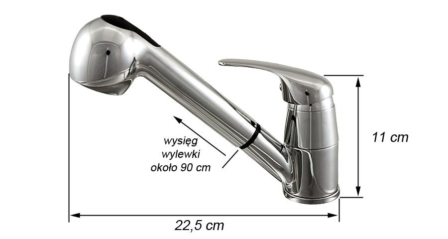 Bateria kuchenna stojąca metalowa MINOS kolor chrom - bateria MINOS - obrazek 3