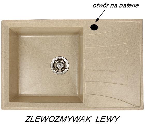 Zlewozmywak granitowy APOLLO wpuszczany w blat kolor piaskowy - Zlew APOLLO - obrazek 4