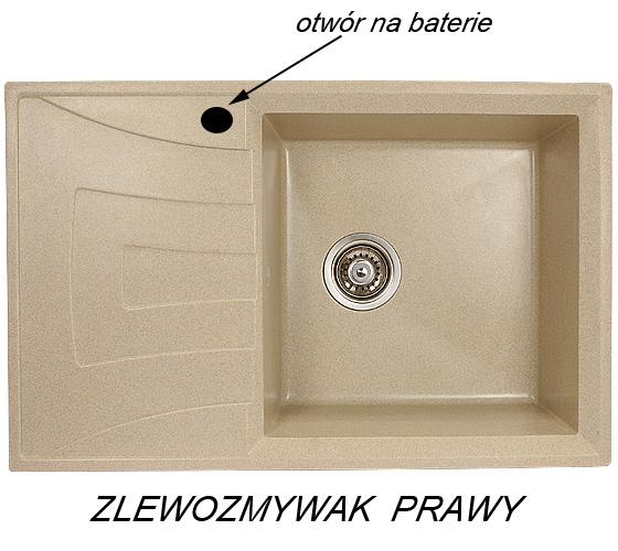 Zlewozmywak granitowy APOLLO wpuszczany w blat kolor piaskowy - Zlew APOLLO - obrazek 3