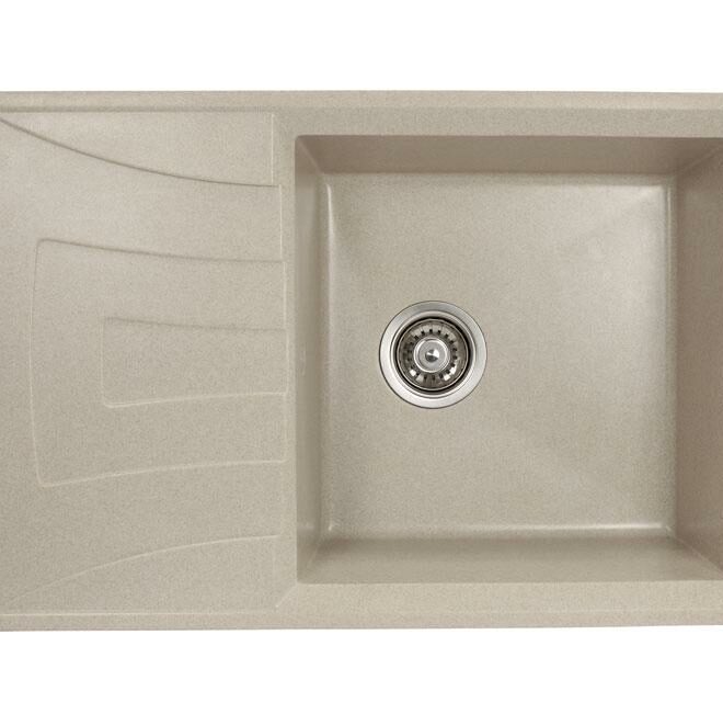 Zlewozmywak granitowy APOLLO wpuszczany w blat kolor piaskowy - Zlew APOLLO