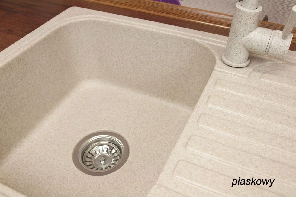 Zlewozmywak granitowy APOLLO wpuszczany w blat kolor piaskowy - Zlew APOLLO - obrazek 2