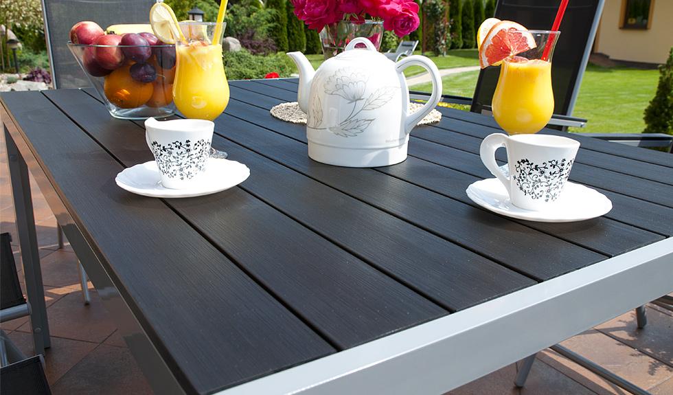 MEBLE OGRODOWE aluminiowe ZESTAW OGRODOWY modena srebrno czarny - zestaw MODENA - obrazek 4