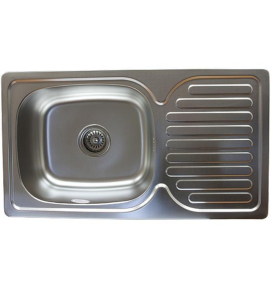 Zlewozmywak metalowy SCALA wpuszczany w blat struktura SATYNA - Zlew SCALA